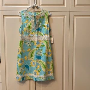 Lilly Pulitzer Via Blue Croissant Dress NWT